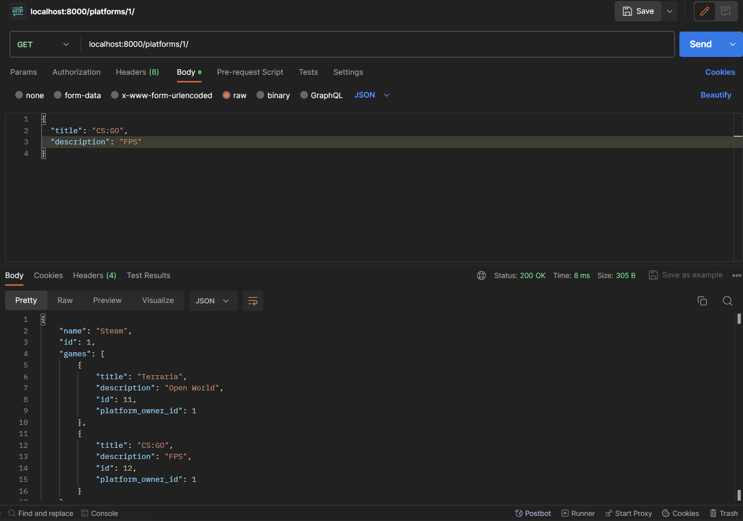 Game List API